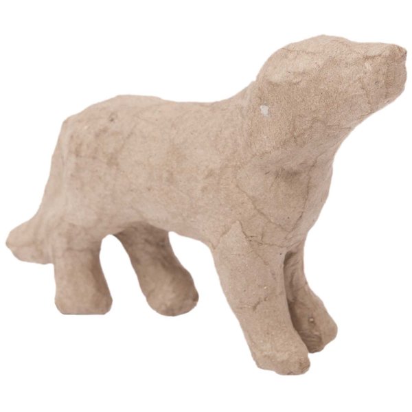 papier mache hond 15x10x3,5cm